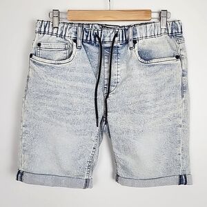 Zoo York Men's Denim Light Blue Jean Jogger Short Faded Size Small